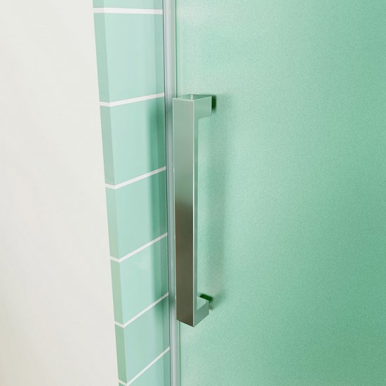 AICA porte de douche coulissante 100x195cm verre sablé installer à droite en verre anticalcaire - Cliquez sur l'image pour la fermer