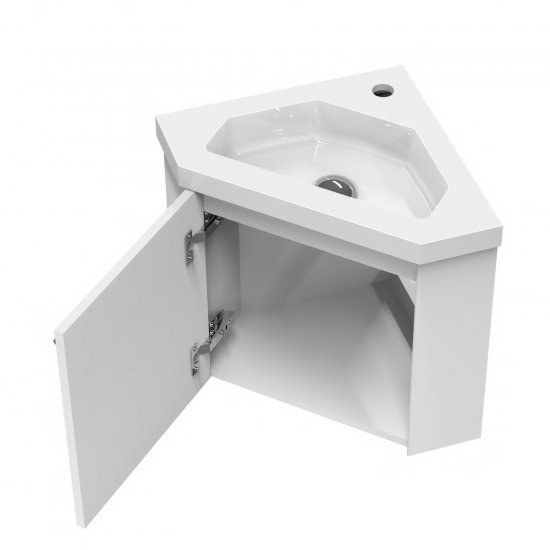 Meuble de salle de bain, Meuble sous vasque 1 portes à poser avec vasque, 40cm Blanc - Cliquez sur l'image pour la fermer