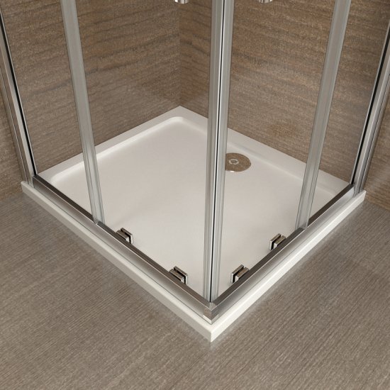 Aica porte de douche coulissante 99x99x185cm cabine de douche porte coulissante paroi de douche accès d'angle verre sécurit - Cliquez sur l'image pour la fermer