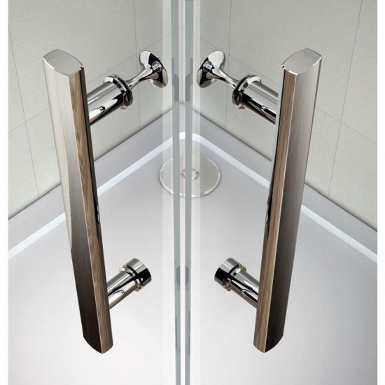 Aica porte de douche coulissante 120x100x185cm cabine de douche porte coulissante paroi de douche accès d'angle verre sécurit - Cliquez sur l'image pour la fermer