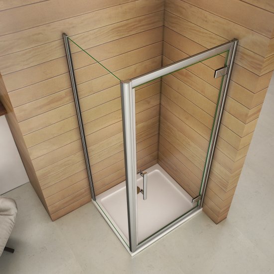 Aica cabine de douche 100x70x185cm porte de pivotante avec une paroi de douche - Cliquez sur l'image pour la fermer