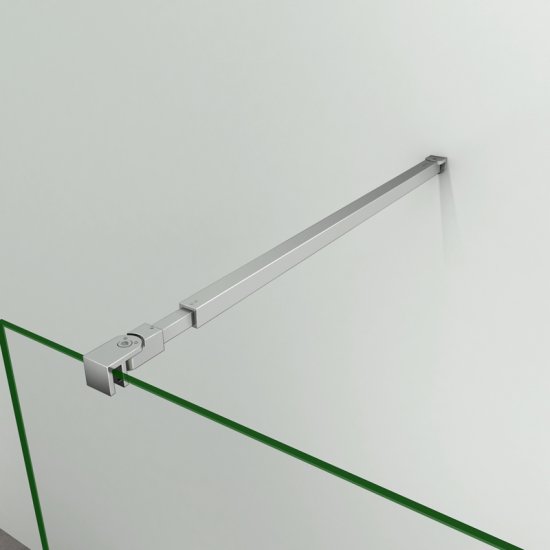 Aica paroi de douche 700x1950x6mm walk in verre anticalcaire avec barre de fixation extensible - Cliquez sur l'image pour la fermer