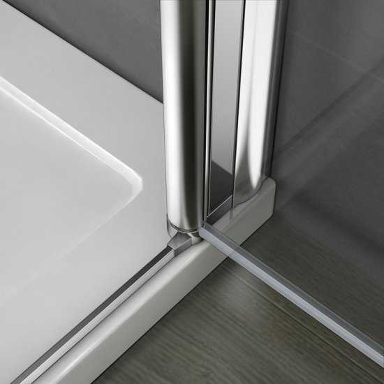 Aica porte de douche pivotante 1100x1870mm porte de douche installation en niche verre anticalcaire ouverte vers l'intérieur ou l'extérieur - Cliquez sur l'image pour la fermer