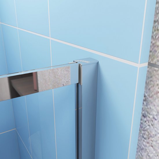 Porte de douche coulissante 130cm en 5mm verre trempé porte de douche Hauteur 190cm Installation en niche - Cliquez sur l'image pour la fermer