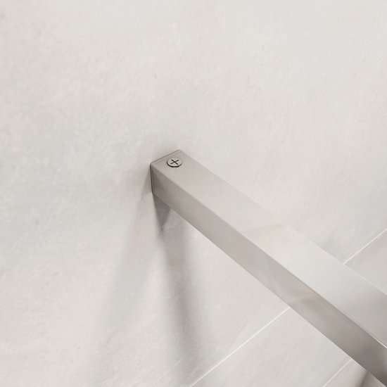 AICA paroi de douche à l'italienne 60x190cm en 6mm verre avec bandes horizontales sérigraphiées, livré avec barre de fixation 140cm en carré - Cliquez sur l'image pour la fermer