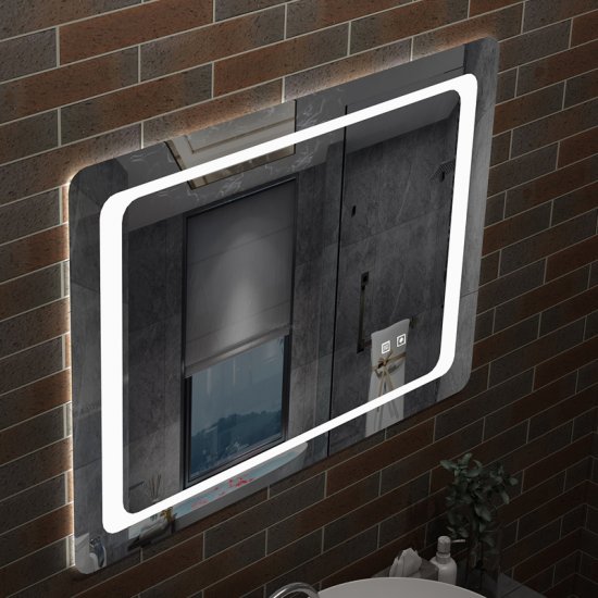 Miroir de salle de bain anti-buée 100x70cm miroir de salle de bain - Cliquez sur l'image pour la fermer
