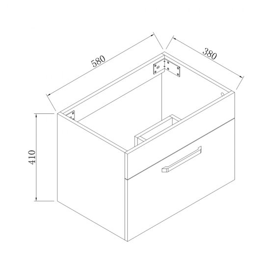 Meuble de salle de bain modèle de Anlo 61x40x44cm Ensemble meuble et vasque - Cliquez sur l'image pour la fermer