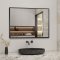 Aica Miroir Mural de Salle de Bain Rectangle noir 50 x70cm, cadre en aluminium miroir pour Salle de Bain + Salon + WC horizontal et vertical