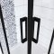 AICA cabine de douche 140x120x185cm en verre anticalcaire cabine de douche rectangulaire profilé noir mat
