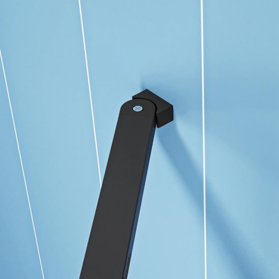 AICA Barre de stabilisation 30cm pour douche à l'italienne, barre fixée d'angle en aluminium Noir Mat - Cliquez sur l'image pour la fermer