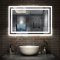 Miroir de salle de bain avec éclairage LED, Miroir Cosmétique Mural commutateur tactile avec anti-buée, Modèle double contour 90x70cm