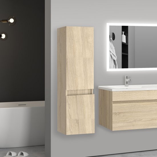 30x30x110(L*W*H)cm meuble salle de bain nuturel meuble colonne salle de bain à suspendre - Cliquez sur l'image pour la fermer