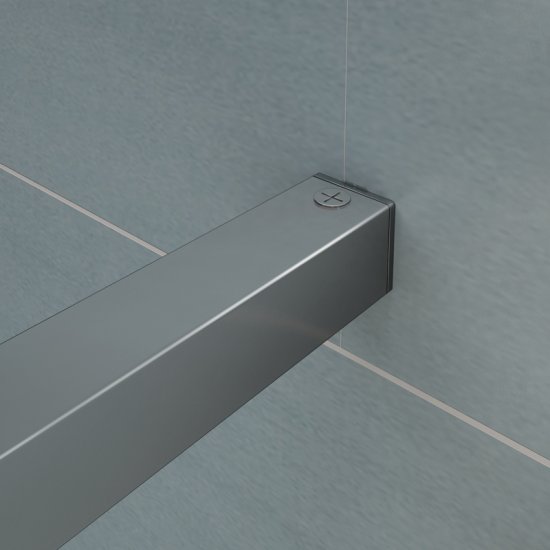 Aica paroi de douche 100x200cm avec retour pivotante 40cm et la barre de fixation avec la pince tourné à 360 degré 90cm paroi de douche à l'italienne - Cliquez sur l'image pour la fermer