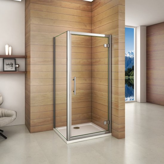 Aica cabine de douche 100x70x185cm porte de pivotante avec une paroi de douche - Cliquez sur l'image pour la fermer