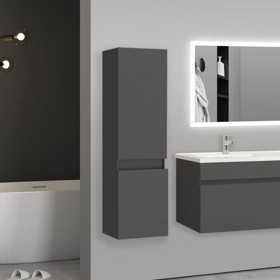 30x30x110(L*W*H)cm meuble salle de bain anthracite meuble colonne salle de bain à suspendre - Cliquez sur l'image pour la fermer