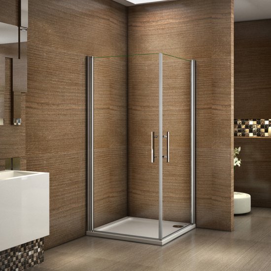 Aica porte de douche 100x70x187cm porte pivotante cabine de douche verre anticalcaire - Cliquez sur l'image pour la fermer