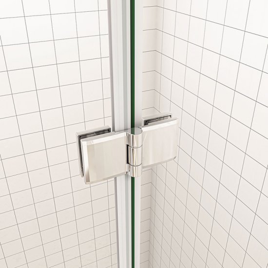 AICA Porte de douche pivotante 120x195cm en 6mm verre de sécurité anticalcaire avec barre de fixation - Cliquez sur l'image pour la fermer