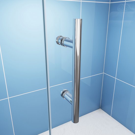 Porte de douche coulissante 140cm en 5mm verre trempé porte de douche Hauteur 190cm Installation en niche - Cliquez sur l'image pour la fermer