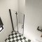 AICA porte de douche noire 100x195cm en verre anticalcaire