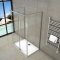 AICA cabine de douche 100x80x80cm en forme U une porte de douche coulissante avec 2 paroi latérales hauteur:195cm