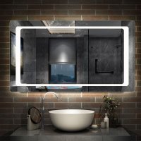 Miroir de salle de bain 120x70cm anti-buée miroir mural avec éclairage LED modèle Classique