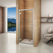 Aica porte de douche pivotante 90x185cm verre securit installation en niche