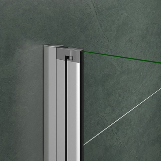Aica porte de douche 100x185cm porte pivotante en niche verre bande central dépoli anticalcaire - Cliquez sur l'image pour la fermer