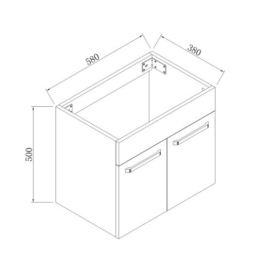 Meuble de salle de bain modèle de Anlovi 61x40x53cm Ensemble meuble et vasque - Cliquez sur l'image pour la fermer