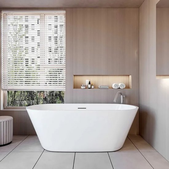 AICA Baignoire îlot 170x80x58cm en Acrylique avec Bonde et trop plein