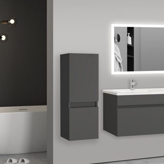 30x30x83(L*W*H)cm meuble salle de bain anthracite meuble colonne salle de bain à suspendre - Cliquez sur l'image pour la fermer