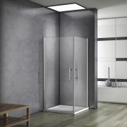 Aica porte de douche 76x76x197cm porte pivotante porte de douche paroi de douche cabine de douche verre anticalcaire