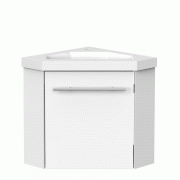 Meuble de salle de bain, Meuble sous vasque 1 portes à poser avec vasque, 40cm Blanc