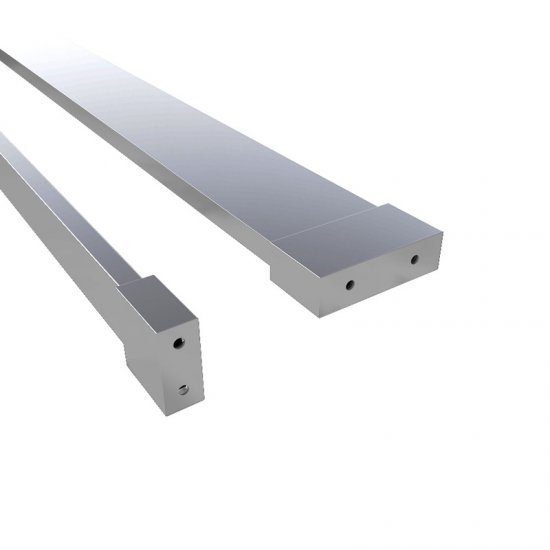 AICA Étagère de rangement longue avec porte-serviettes 2 en 1 : 140cm, aluminium chromé, pour douche à l'italienne (verre 8 mm) - Cliquez sur l'image pour la fermer