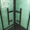 AICA cabine de douche 90x90x200cm cabine de douche coulissante en verre anticalcaire et le modèle noir mat