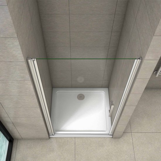AICA porte de douche pivotante 90x180cm en 6mm verre anticalcaire porte de douche Hauteur 180cm Installation en niche - Cliquez sur l'image pour la fermer