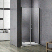 Aica porte de douche pivotante 950x1850mm porte de douche installation en niche verre anticalcaire ouverte vers l'intérieur ou l'extérieur