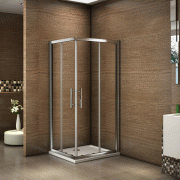 Aica porte de douche coulissante 80x70x185cm cabine de douche porte coulissante paroi de douche accès d'angle verre sécurit