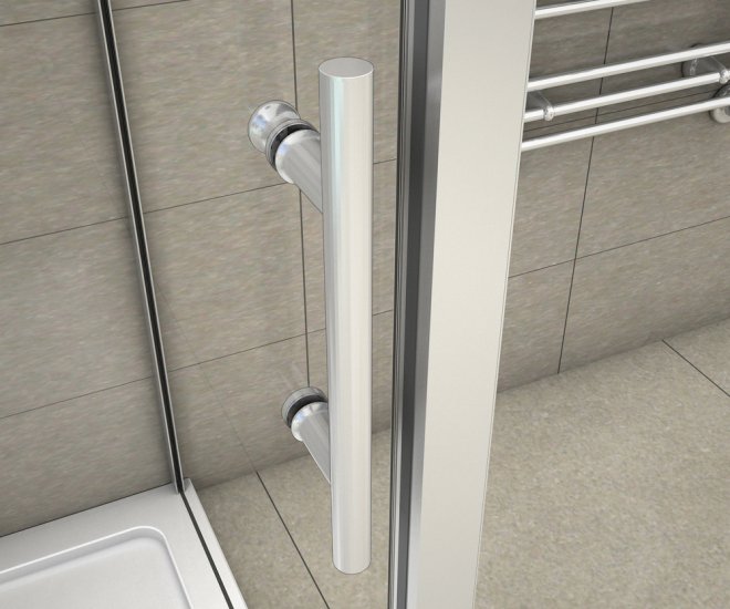 Cabine de douche en forme U 140x80x80x190cm une porte de douche coulissante + 2 parois latérales - Cliquez sur l'image pour la fermer