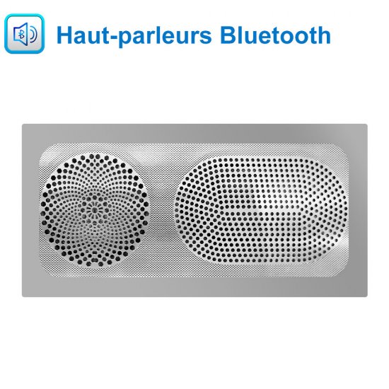 Aica Miroir salle de bain LED avec anti-buée, miroir de luminosité réglable (Horloge +Bluetooth+Date+Température ) 80*60cm - Cliquez sur l'image pour la fermer
