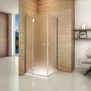 Aica porte de douche 80(gauche)x90(droite)x190cm cabine de douche en verre anticalcaire et sablé