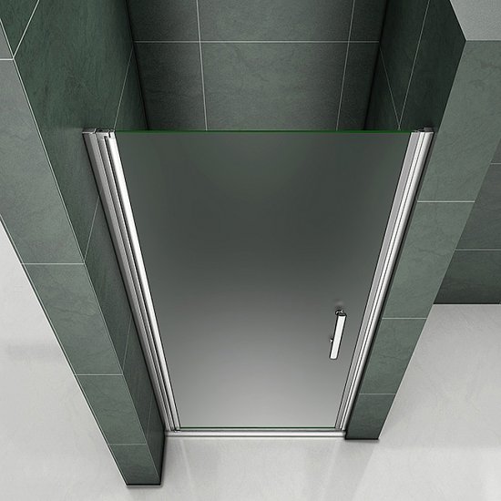 Aica porte de douche pivotante 80x187cm verre anticalcaire et sablé installation en niche - Cliquez sur l'image pour la fermer