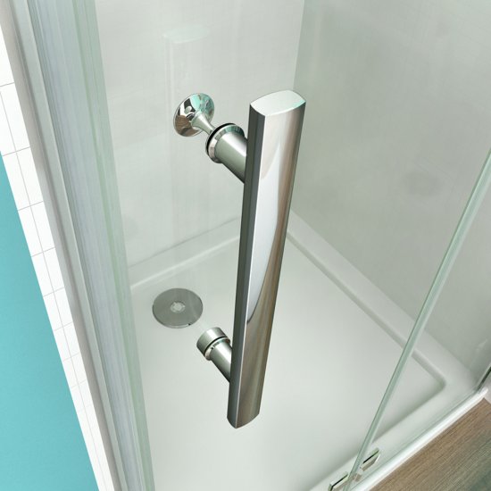 Aica porte de douche pivotante 80x185cm verre anticalcaire installation en niche - Cliquez sur l'image pour la fermer