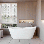 AICA Baignoire îlot 150x72x65cm en Acrylique avec Bonde et trop plein