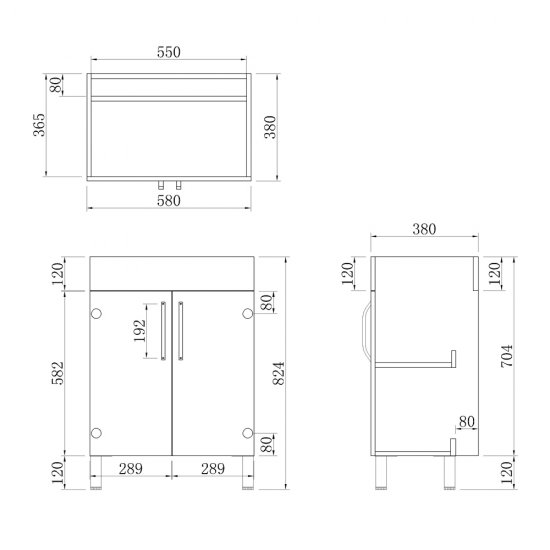 Meuble de salle de bain modèle de Anlovi 61x40x85cm Ensemble meuble et vasque - Cliquez sur l'image pour la fermer