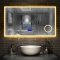 Miroir de salle de bain 120cmx70cm multifonctionnel avec couleur LED réglable + antibuée + Panneau LCD (Tactile, Haut-Parleur Bluetooth, Horloge, Date
