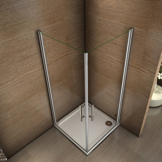 Aica porte de douche 90x76x187cm porte pivotante cabine de douche verre anticalcaire - Cliquez sur l'image pour la fermer