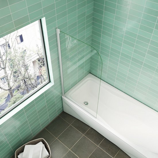 AICA pare-baignoire 70x130cm profilé blanc écran paroi pivotante - Cliquez sur l'image pour la fermer