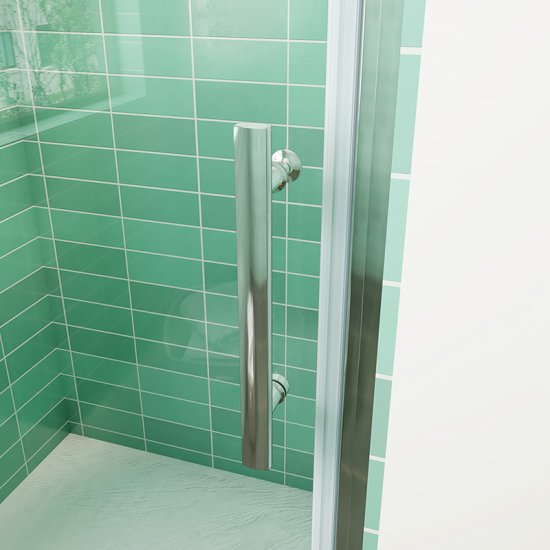 AICA porte de douche 90x180cm porte de douche pivotante en niche 6mm verre anticalcaire - Cliquez sur l'image pour la fermer
