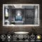 AICA Miroir de Salle de Bain LED avec Bluetooth 80 x 60cm, Miroir Salle de Bain avec Horloge + 3 Couleurs + Dimmable + Anti-buée, Miroir avec Interrup