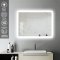 AICA Miroir de salle de bain avec éclairage LED avec anti-buée Modèle soleil 60x50cm